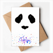 Outline Panda Face Art Deco Fashion Welcome Back Greeting Cards Envelopes Blank