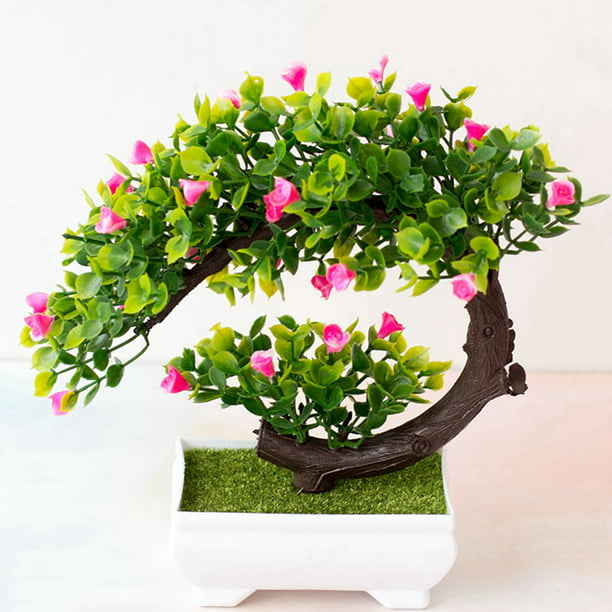 Artificial Bonsai Small Tree Pot Plants Fake Flowers Potted Ornaments Home Decor Com - Home Decor Plants Trees