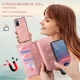 thumbnail image 2 of for Samsung Galaxy S20 FE 5G Wallet Case, Detachable PU Leather Magnetic flip Phone Case Wallet with Card Holder Wrist Strap Zipper Wallet for Women/Men, S20 FE 5G Phone Case 6.5inch(Pink), 2 of 7