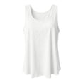 thumbnail image 4 of Women Casual Slub Knit Vest Sleeveless Summer Basic Camisole Soft Comfortable Layering Tank Top, L, White, 4 of 4