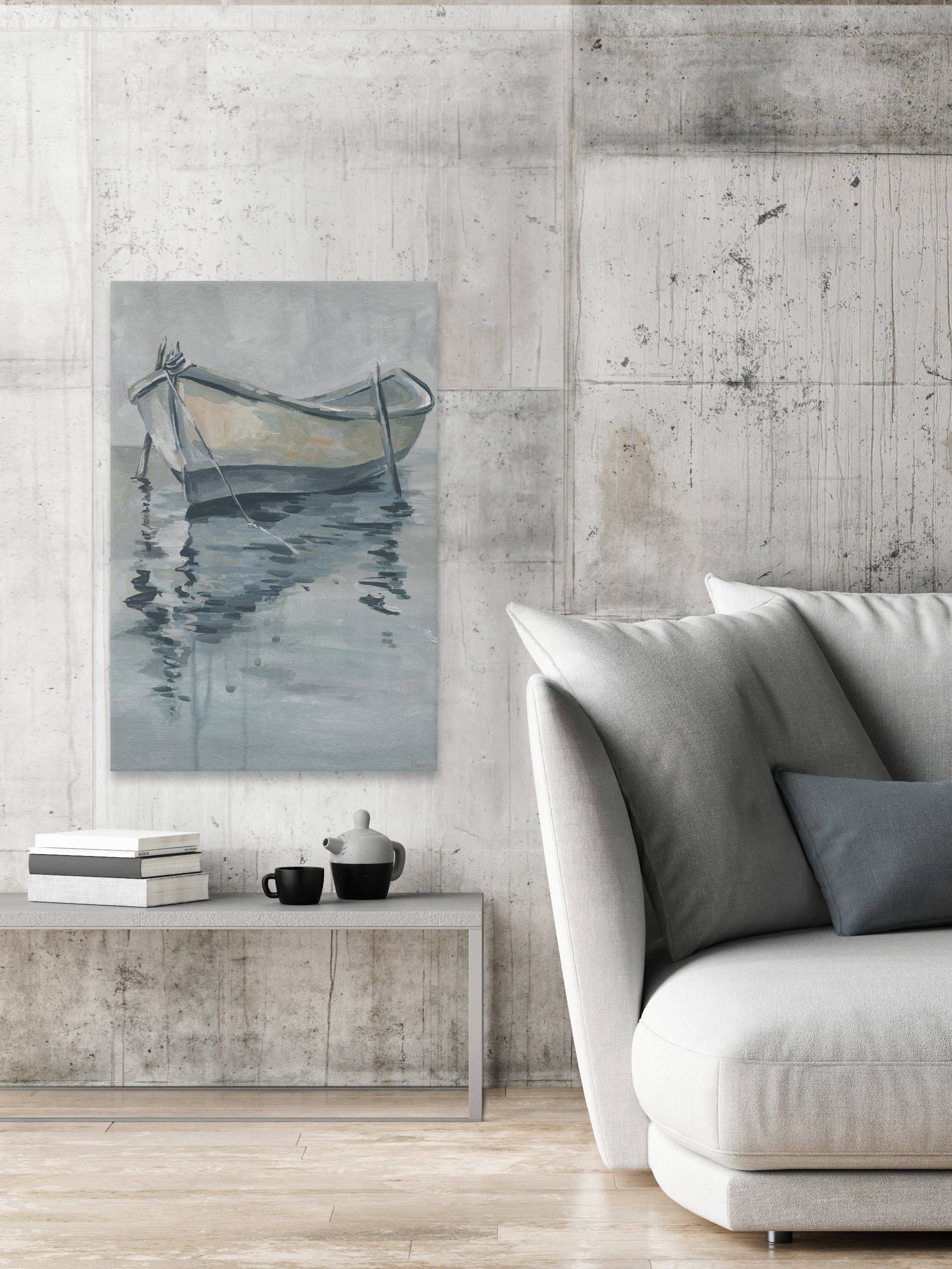 Parvez Taj Gloomy Boat Canvas Wall Art