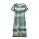 thumbnail image 3 of WILLBEST Vestidos Floreados para Mujer, Vestido de Verano Informal de Moda para Mujer, Vestido Largo de Manga Corta, Vestido Estilo Camiseta A Rayas, Vestido Largo con Bloques de Color Extra Grande, 3 of 3