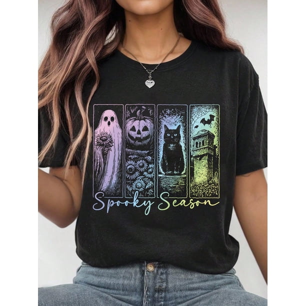 Halloween T-Shirt - Graphic Tee For Streetwear, Short Sleeve Cute Summer Top