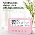 thumbnail image 2 of Sala de estar Desktop Digital Alarma Reloj de plástico Cuenta regresiva Temporizador Calendario Temperatura Humedad Medidor de humedad Bajo Ruido Home Supplies Pink Type 1 AweSitey HA010357-02, 2 of 6