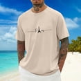 thumbnail image 2 of Polo Crew Neck T Shirts for Men 1/4 Short Sleeve Big and Tall Basic Active Tops Casual Stylish Printing Crew Neck Casual Outdoor Basic Streetwear, 2 of 5