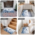 thumbnail image 6 of Navy Blue Flowers Door Mat Indoor Outdoor, Summer Pastoral Botanical Non Slip Welcome Mat with Rubber Backing, Absorbent Fabric Front Door Mats Entryway Rug for Home Patio Entrance 18"x30", 6 of 9