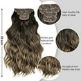 thumbnail image 4 of Phocas Long Wavy Curly Clip in Hair Extensions for Women Golden Brown Synthetic Thick Hairpieces（23in,4pcs）, 4 of 7