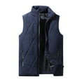 thumbnail image 2 of BiZtdJrK Warm Vest for Men Big And Tall Sleeveless Puffer Jacket Full Zip Outdoor Winter Cotton Vests with Zipper Pockets Blue XXXXXL, 2 of 4