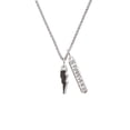thumbnail image 2 of Delight Jewelry Silvertone Black Lightning Bolt Silvertone Forever Bar Charm Necklace, 23", 2 of 4