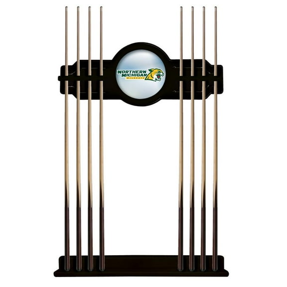 Northern Michigan University Solid Wood Cue Rack with a Black Finish