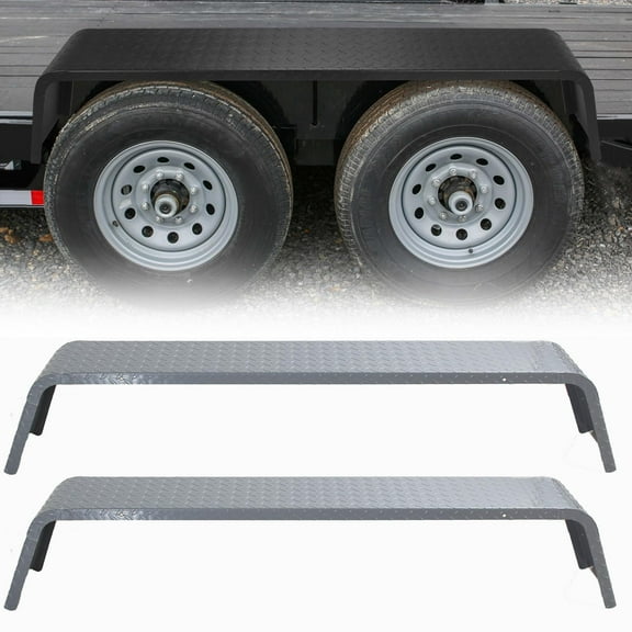 2 Pcs Trailer Fenders,Heavy Duty Plate Steel Fenders for 13"-15" Wheels Tandem Axle Trailer,Double Axle Trailer Fenders