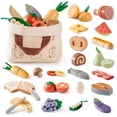 thumbnail image 1 of Juego de cortar 4 en 1 ROBOTIME Wooden Play Food con bolsa, 1 of 8