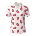 thumbnail image 2 of Daiia Hand Drawn Strawberry Pattern Men’s Polo Shirts,Solid Deck Shirt,Classic Fit, Breathable Cotton Polo for Casual and Sport Wear-, 2 of 9