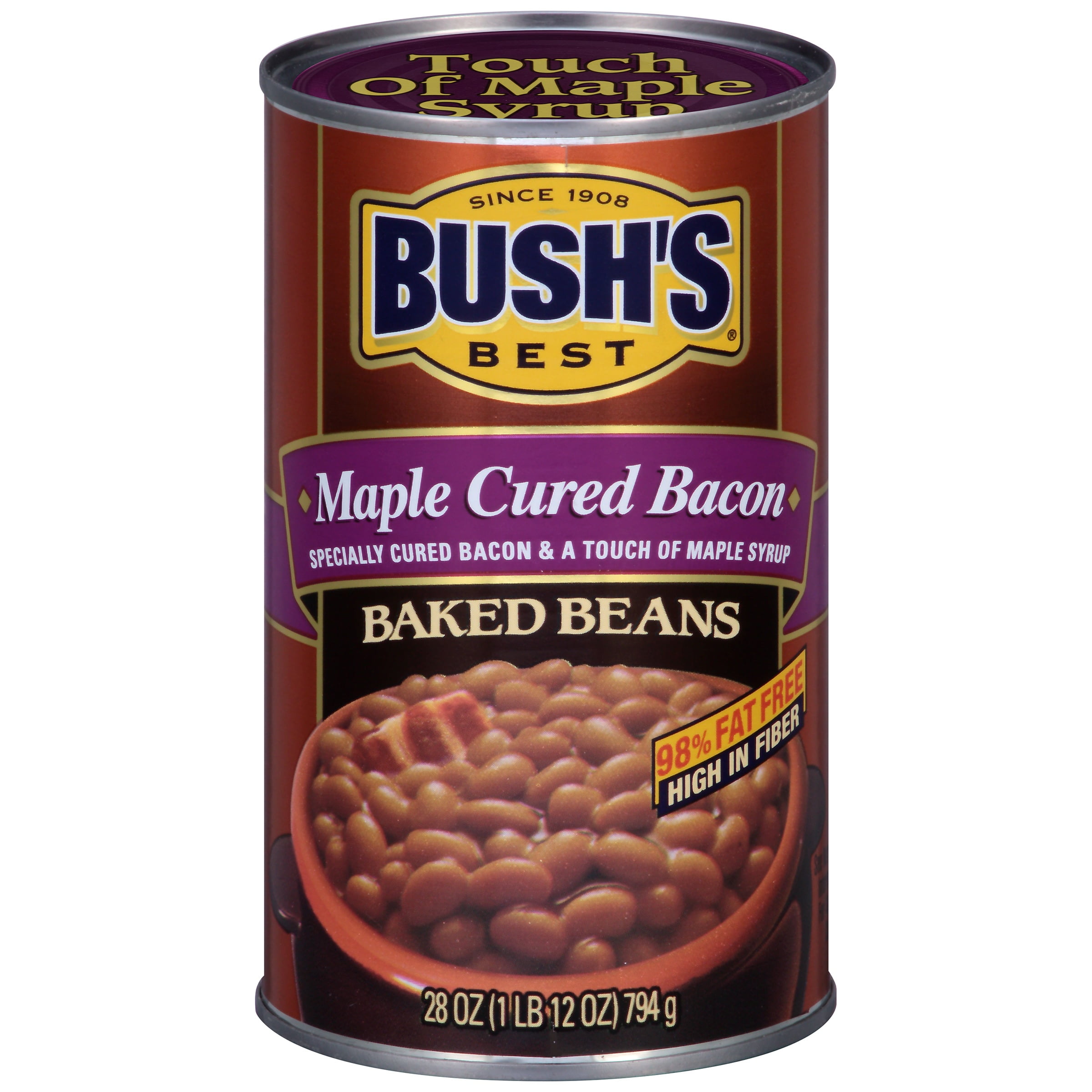 Bushs Best Maple Cured Bacon Baked Beans, 28 oz by Bush Brothers & Co.