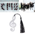 thumbnail image 3 of 10pcs Stainless Steel Page Marker Musical Note Bookmark with Black Tassel Graduation Gifts, 3 of 6