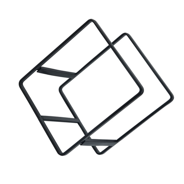 Yuarrent Estante para platos apilable, organizador multifuncional y ahorrador de espacio, elegante estante de Metal, organizador de platos, Organizadores de utensilios de cocina Negro S