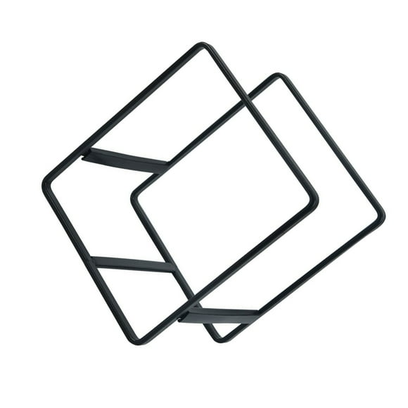 Bewildely Estante para platos apilable, duradero y fácil de limpiar, ayudante de cocina, elegante estante de Metal, organizador de platos, Organizadores de utensilios de cocina Negro S
