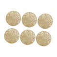 thumbnail image 2 of Posavasos de PVC reutilizables resistentes al calor para decoración del hogar, 6 unidades Oro, 2 of 9
