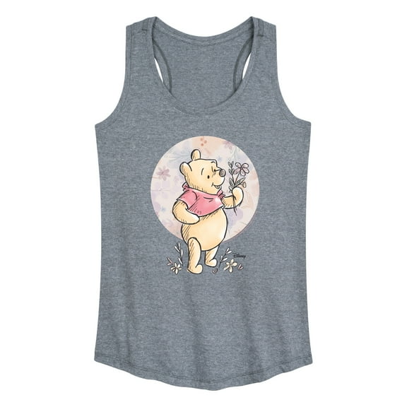Winnie the Pooh - Floral Circle Pooh - Women's Racerback Tank Top