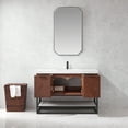 thumbnail image 5 of Mahon 48B" Bath Vanity in North American Deep Walnut with White Grain Stone Top, 5 of 16