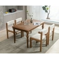 thumbnail image 2 of Guyou Farmhouse Dining Chair Set of 2, Linen Upholstered Kitchen Chair with Adjustable Back, Wooden Armless Accent Side Chair, Beige, 2 of 7