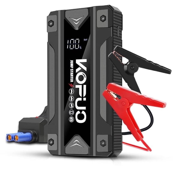 KOPUO Battery Jumper Starter Portable, 12V Car Jump Starter, Car Battery Charger for 8.5L Gas/7L Diesel , LED Display & 3-Mode LED Light