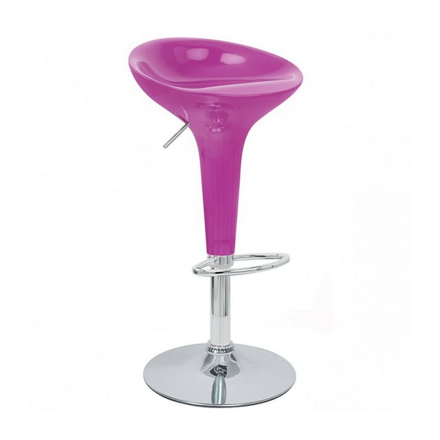 Alpha Tabouret de Bar Réglable Style Bombo Contemporain - Bubble Gum Pink