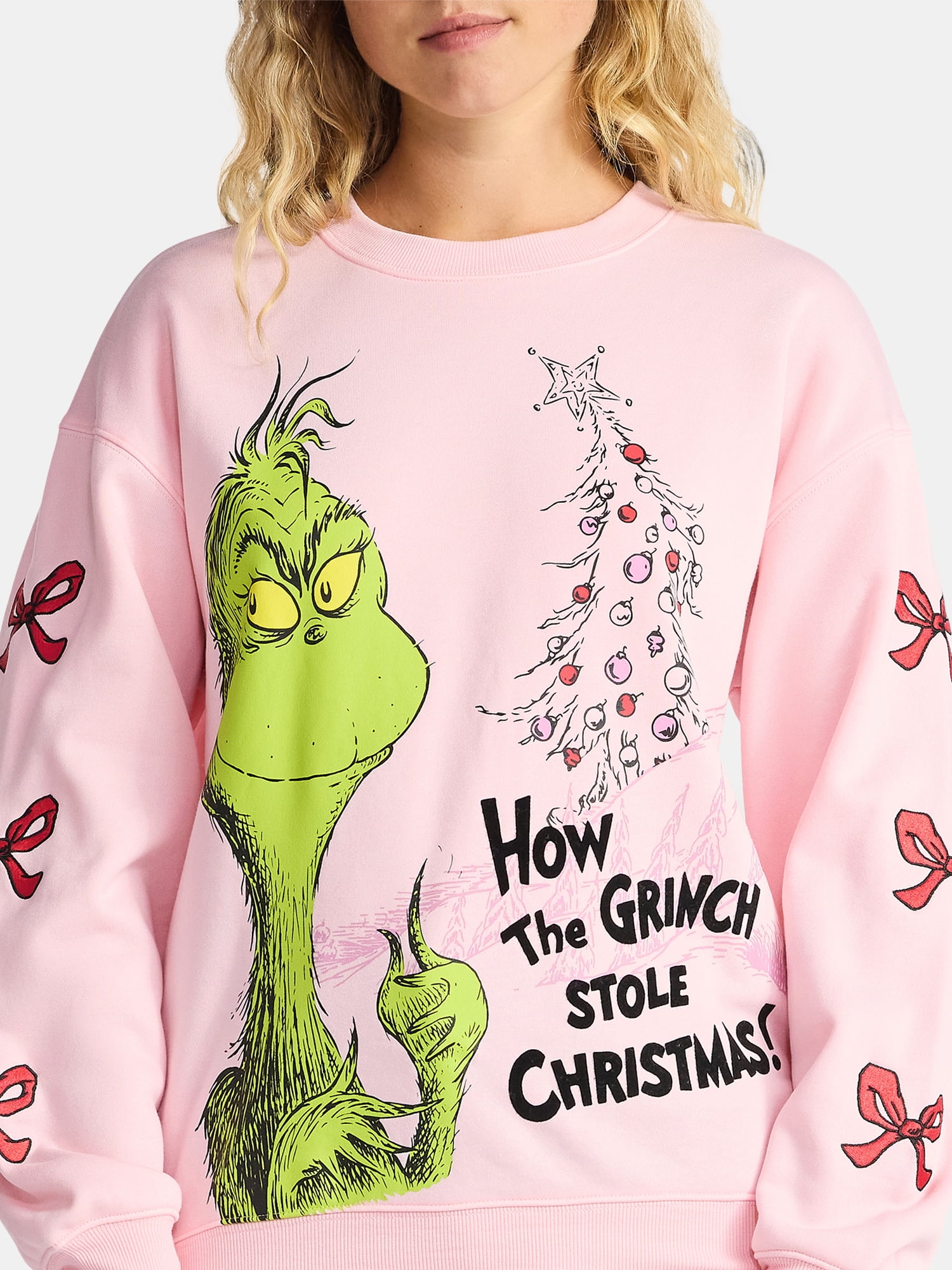 Dr Seuss The Grinch Women's Graphic Fleece Sweatshirt with Long Sleeves, Sizes XXS-XXL