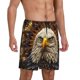 thumbnail image 2 of Balery Vintage Pattern Bald Eagle Pantalones cortos de pijama de punto de algodón para hombre con cinturilla y bolsillos-3X-Large, 2 of 6