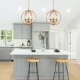 thumbnail image 3 of UHG 3-Light Orb Chandelier Modern, Globe Elegant Rustic Farmhouse Flush Mount Ceiling Light Fixture, Metal Pendant Lighting for Living&Dining Room Bedroom Hallway Kitchen Island Foyer, 3 of 5