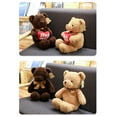 thumbnail image 2 of Teddy Bear Hug Bear Plush Toy Light Brown Heart Hug Model 40cm Stuffed Doll, 2 of 4
