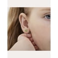thumbnail image 4 of Delicate Simulated Peridot Heart Girls Earrings Screw Back - 14k White Gold, 4 of 7