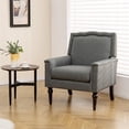 thumbnail image 2 of Costway 1 PCS Mid-century Modern Armchair with Thick Cushion & Rubber Wood Legs for Living Room Grey, 2 of 10