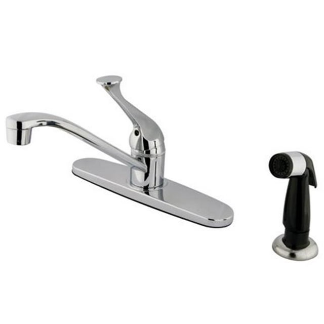 Kingston Brass KB572 Single Handle Kitchen Faucet With Black Sprayer