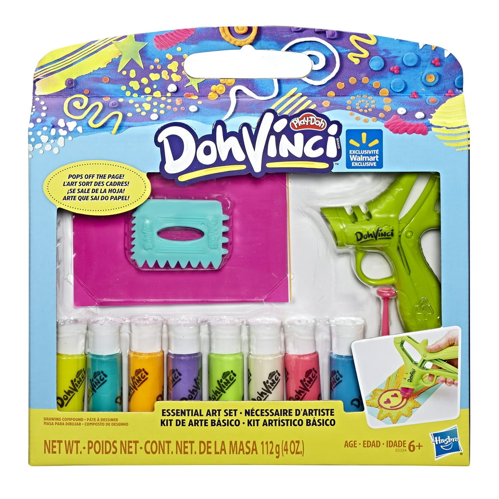 DohVinci Essential Art Set with 8 Colors by PlayDoh Brand Walmart