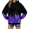 thumbnail image 2 of Goodtrade8 Hooded Sweatshirts for Women Pullover Sweatshirt Pocket Cool Design Long Sleeve Printed Colorful Womens Tops, 2 of 9