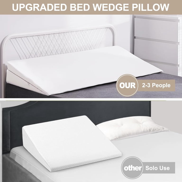 7-Inch Wedge Mattress Elevator – For Acid Reflux, Snoring, Back Pain, CertiPUR Foam, Washable Cover 3 thumbnail image
