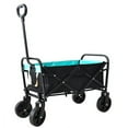 thumbnail image 2 of Collapsible Folding Utility Wagon Cart with Wheels - Heavy Duty for Grocery Shopping, Sports, Garden, Camping, and More - Portable and Convenient Wheelbarrow(Blue+Black), 2 of 9