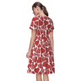 thumbnail image 2 of Bixox Robe d'Été à Manches Courtes pour Femmes Robe Ample Longueur Genou avec Poches-Cœurs, 2 of 7