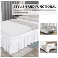 thumbnail image 4 of Falda de cama fácil de llevar para cama de matrimonio o cama king, 45 cm, color blanco, 4 of 7