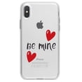 thumbnail image 1 of DistinctInk Clear Shockproof Hybrid Case for iPhone XS Max (6.5" Screen) - TPU Bumper Acrylic Back Tempered Glass Screen Protector - Be Mine - Red Hearts, 1 of 5