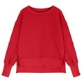 thumbnail image 4 of Girls Oversized Pullover Sweater Long Sleeve Drop Shoulder Crewneck Knit Top for Casual School Daily Wear, 4 of 4
