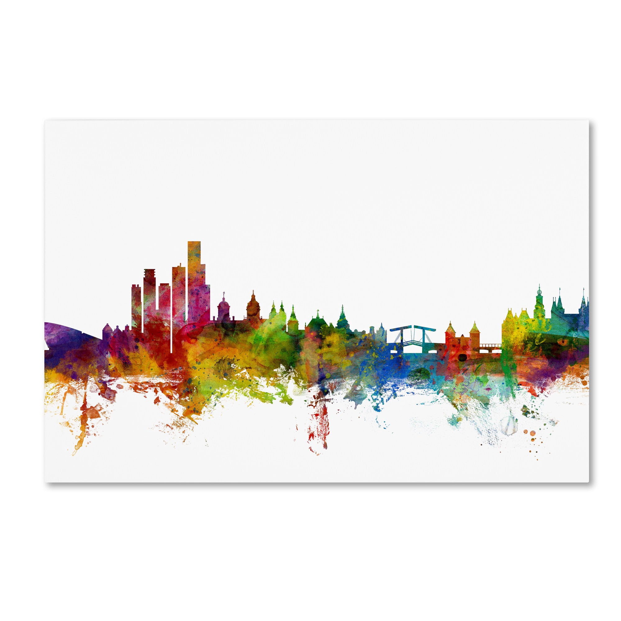 Trademark Fine Art "Amsterdam The Netherlands Skyline" Canvas Art by Michael Tompsett