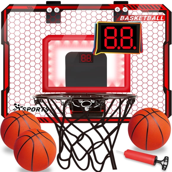 Canasta de baloncesto NEUBSAW Indoor con luces LED para niños mayores de 5 años