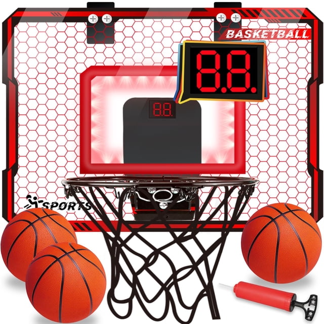 Canasta de baloncesto NEUBSAW Indoor con luces LED para niños mayores de 5 años