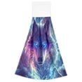thumbnail image 2 of Fierce Wolf Head Clouds Lightning Hanging Towels with Loop Hand Towels Nylon Fastener Tape Design Dish Cloths 2 Pieces, 2 of 7