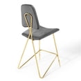 thumbnail image 6 of Modway Ponder 26.5" Modern Performance Velvet Counter Stool in Gray (Set of 2), 6 of 10