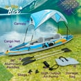 thumbnail image 4 of Sunlite Sports Tandem Inflatable Kayak with Canopy and Pump for Lakes & Rivers, 4 of 9
