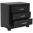 thumbnail image 2 of SAFAVIEH Raina Three Drawer Greek Key Night Stand Black, 2 of 13