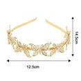 thumbnail image 6 of Golden Hollow Leaf Hair Hoop Elastic Metal Headband Decorative Women Thin Headdress Hair Accessories, 6 of 8